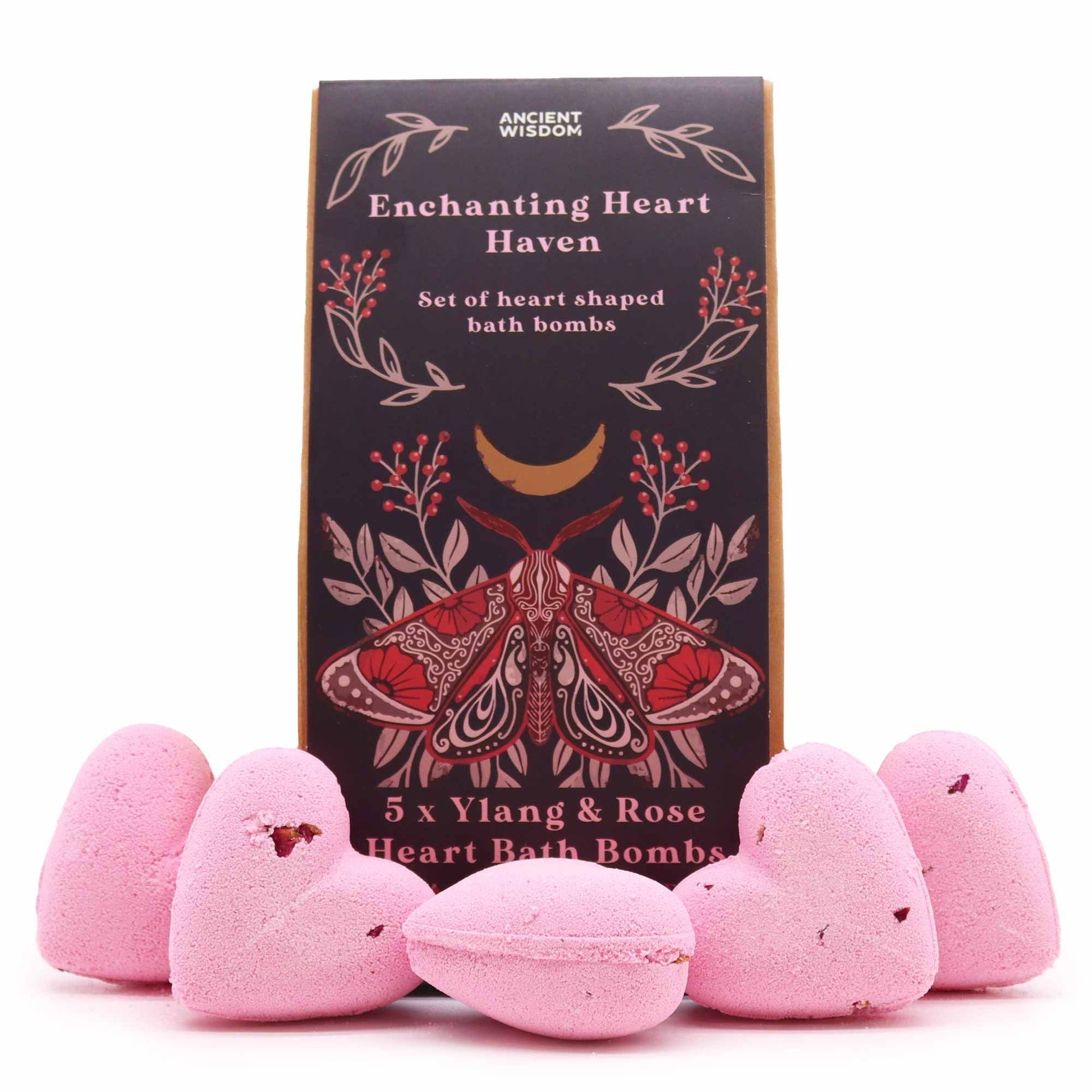 Enchanting Heart Heaven Bath Heart Gift Set lifestyle product photo on neutral background