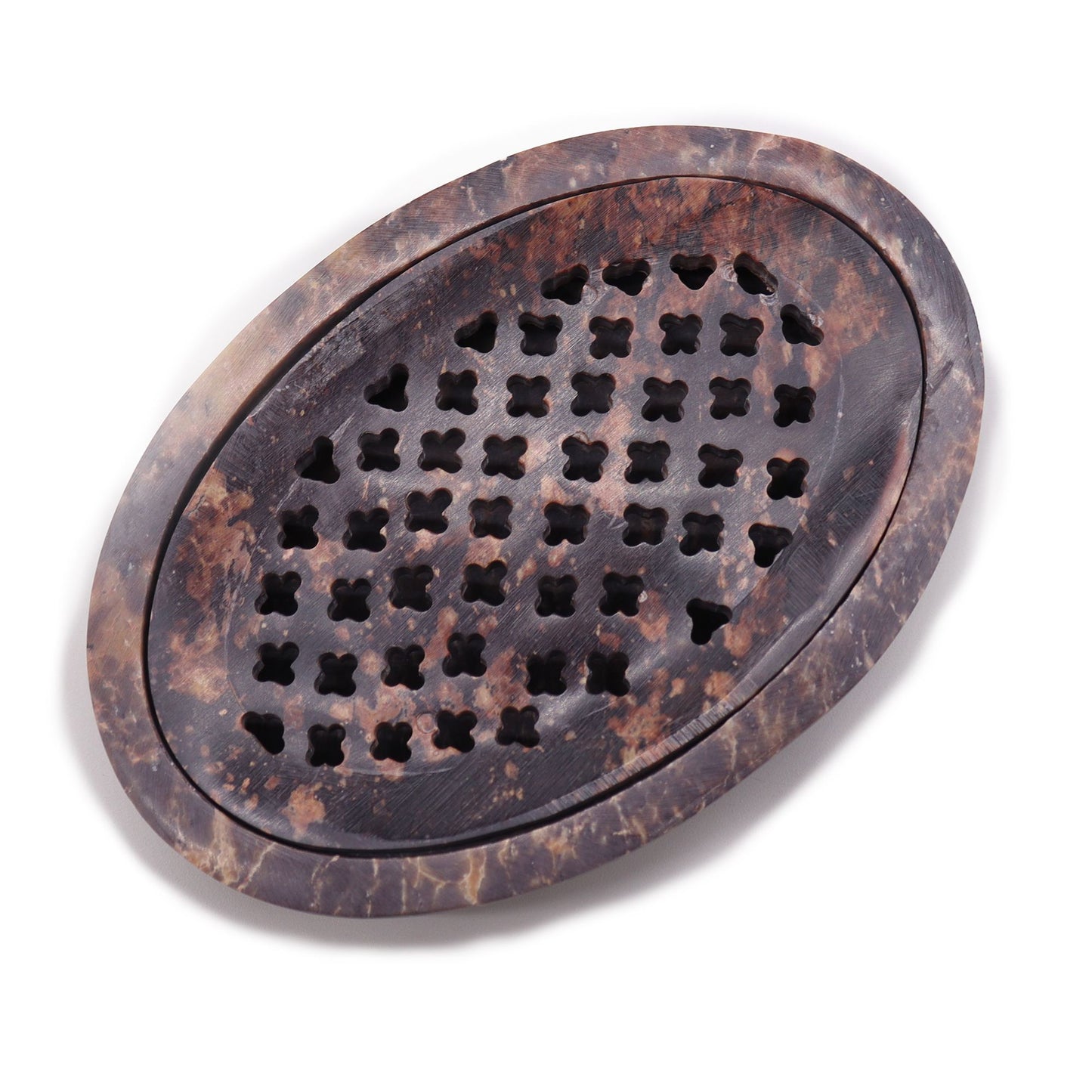 Soapstone Soap Dish & Drainer 11x8cm- Classic Oval from our luxury stone soap dishes collection