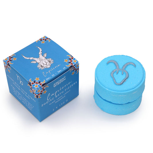 Set of Zodiac Bath Fizzers with Horoscope - Capricorn lifestyle product photo on neutral background