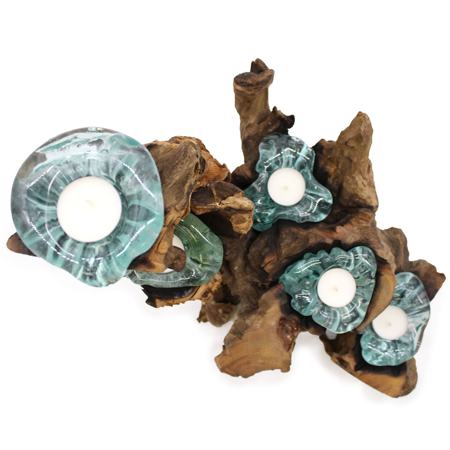 Photo 10 of Molten Glass Five Candle Holder On Wood Luxury Decor featuring authentic premium craftsmanship.