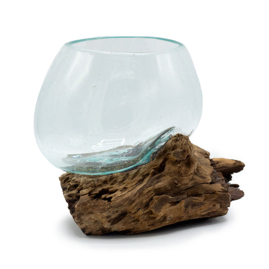 Molten Glass on Wood - Medium Bowl lifestyle product photo on neutral background