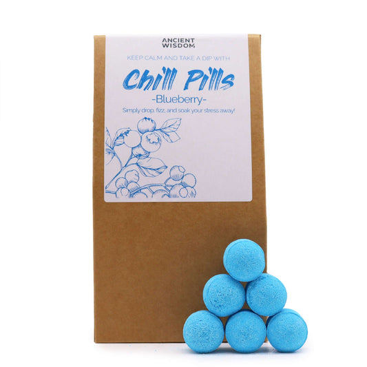 Chill Pills Gift Pack 350g - Blueberry lifestyle product photo on neutral background