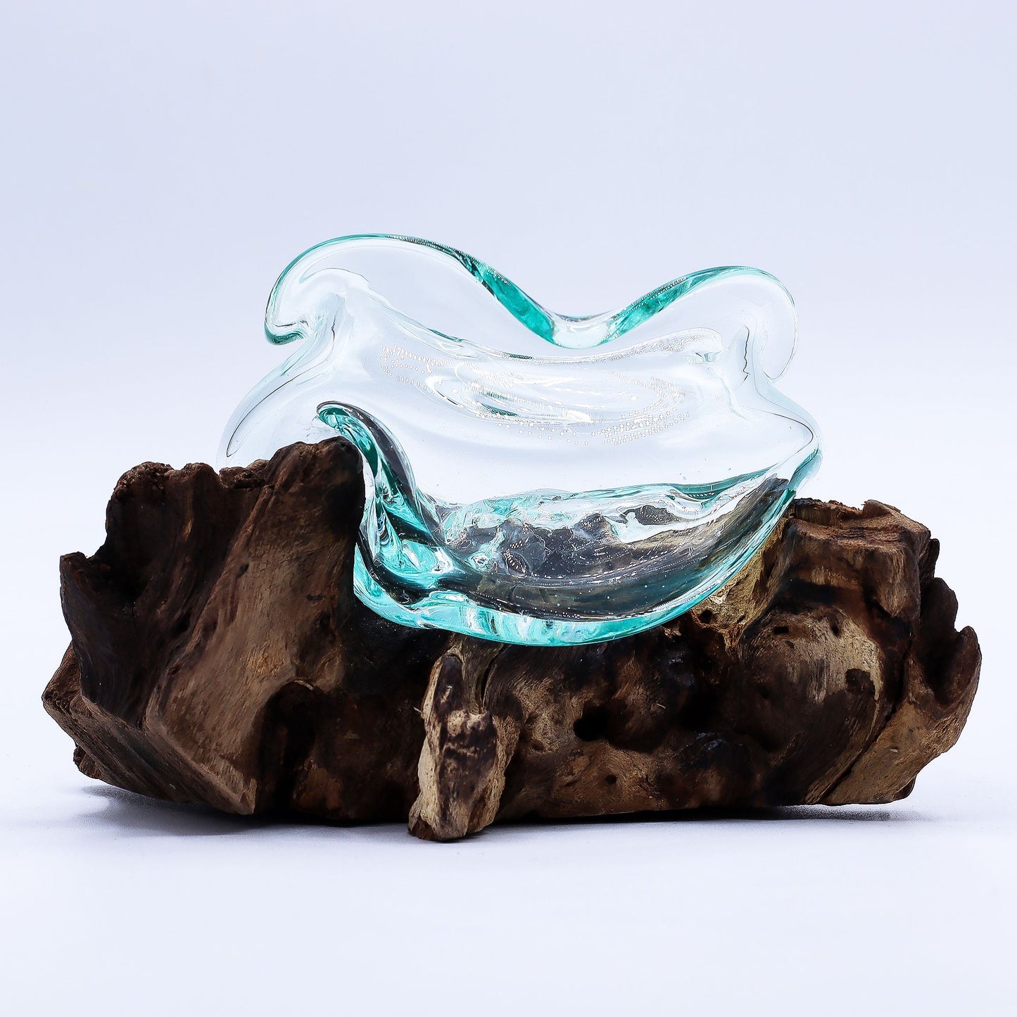 Photo 3 of Molten Glass Wavy Bowl On Wood 18cm Luxury Decor Premium Edi featuring authentic premium craftsmanship.