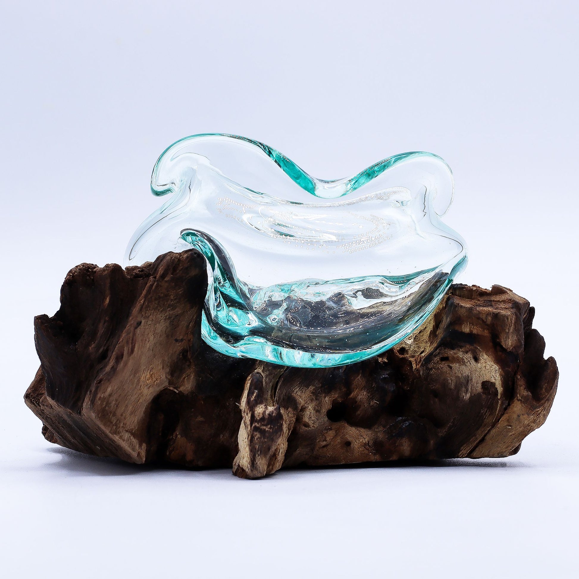 Photo 3 of Molten Glass Wavy Bowl On Wood 18cm Luxury Decor Premium Edi featuring authentic premium craftsmanship.