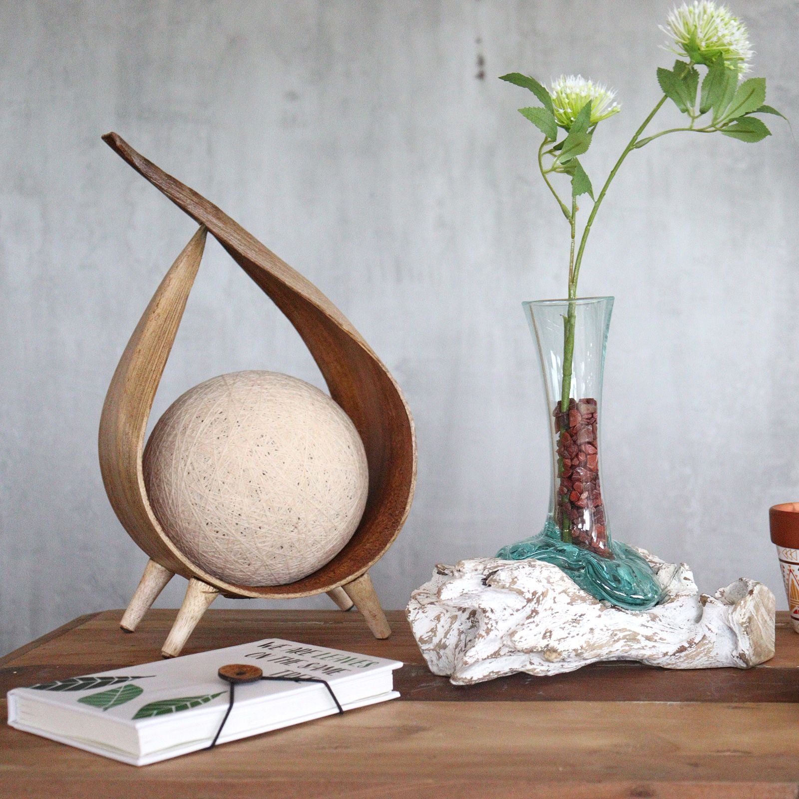 Photo 6 of Molten Glass On Whitewash Wood - Vase - Medium On Wood featuring authentic premium craftsmanship.