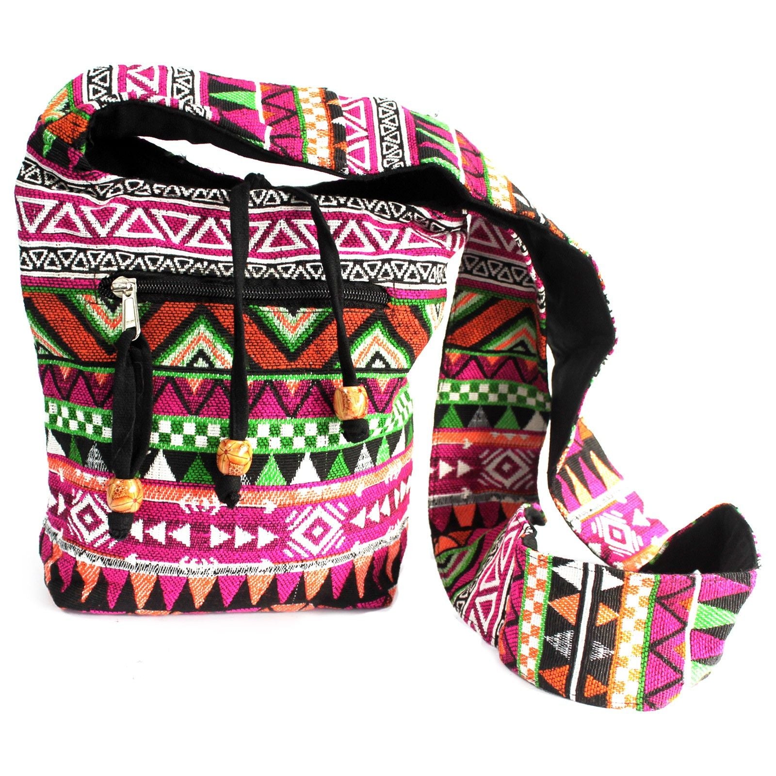 Jacquard Bag - Pink Sling Bag lifestyle product photo on neutral background