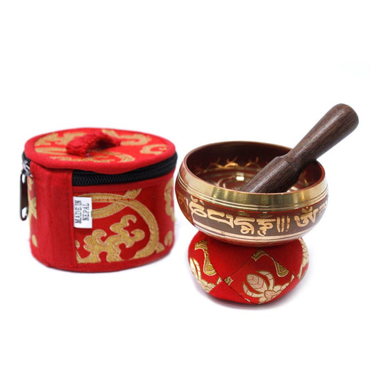 Mini Singing Bowl Gift Set - Red lifestyle product photo on neutral background