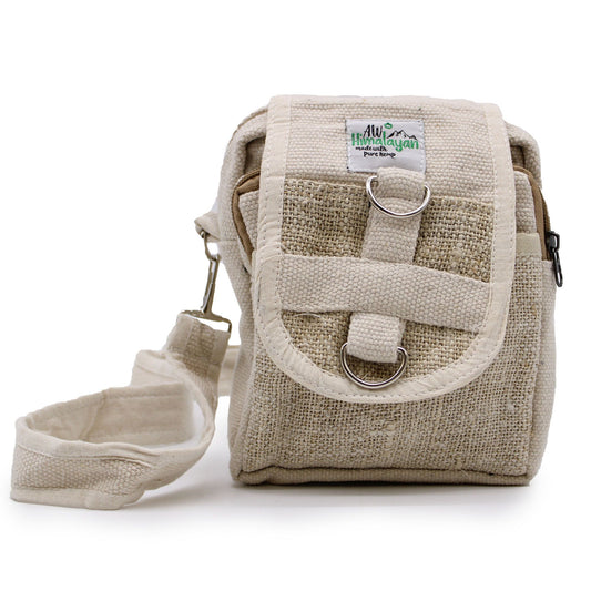 Body-Cross Natural Hemp & Cotton Travel Bag lifestyle product photo on neutral background
