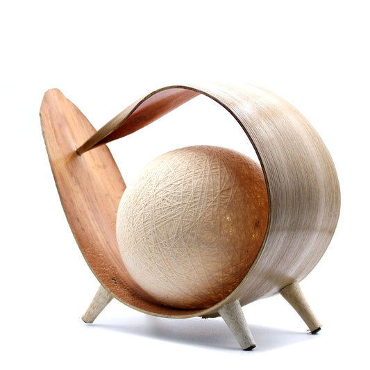 Natural Coconut Lamp - Natural Loop lifestyle product photo on neutral background