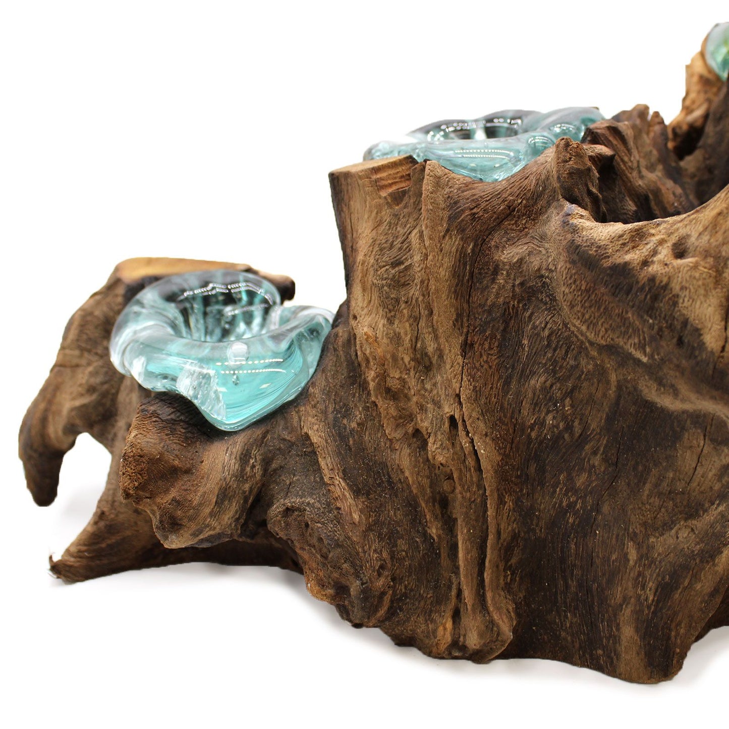 Photo 11 of Molten Glass Five Candle Holder On Wood Luxury Decor featuring authentic premium craftsmanship.
