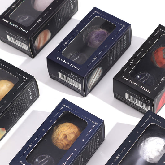 Rose Quartz Planet on a Sola Goldstone Stand (VENUS) lifestyle product photo on neutral background