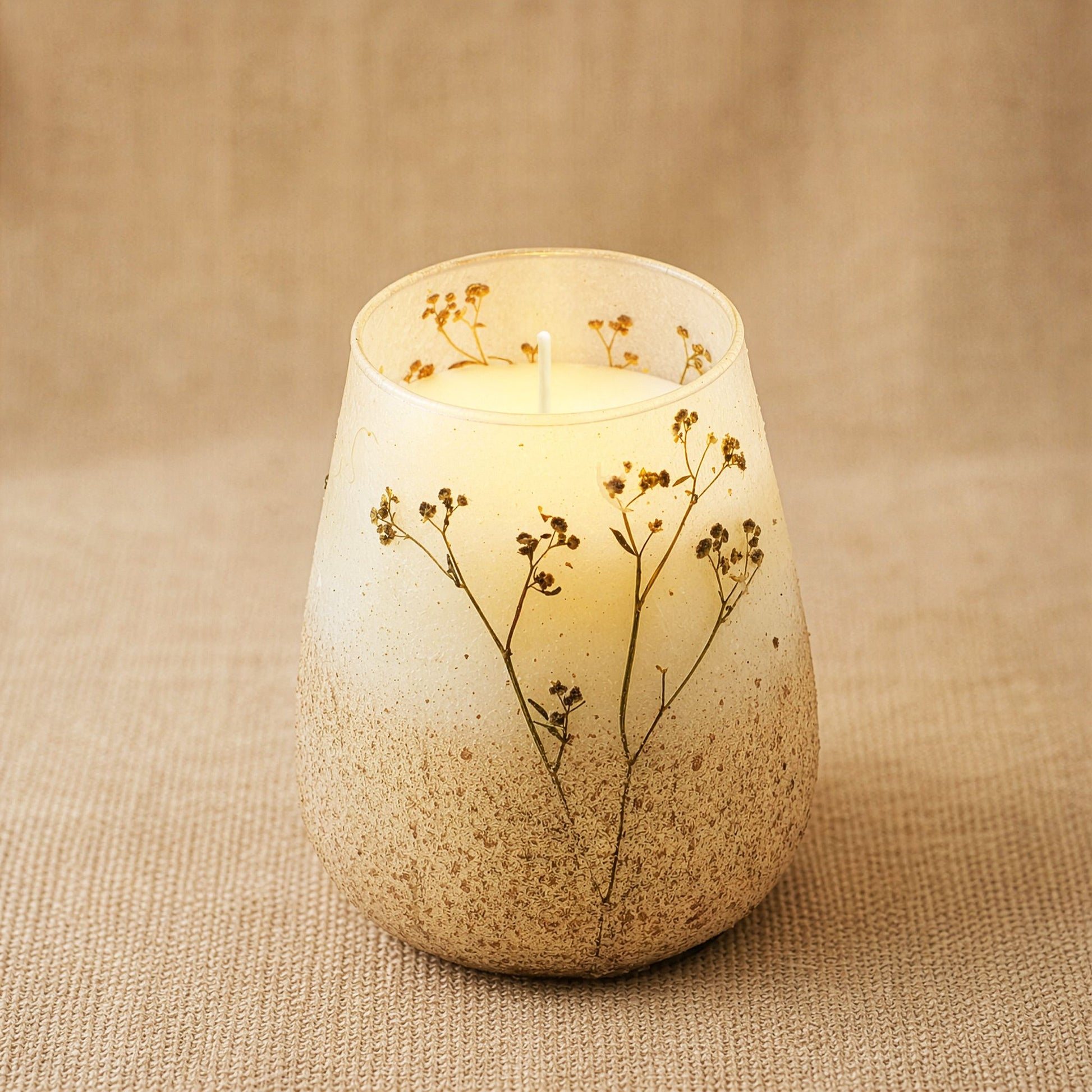 Detailed close up view highlighting the high quality craftsmanship and individual features of the tall glass jar candles wildlight woods531