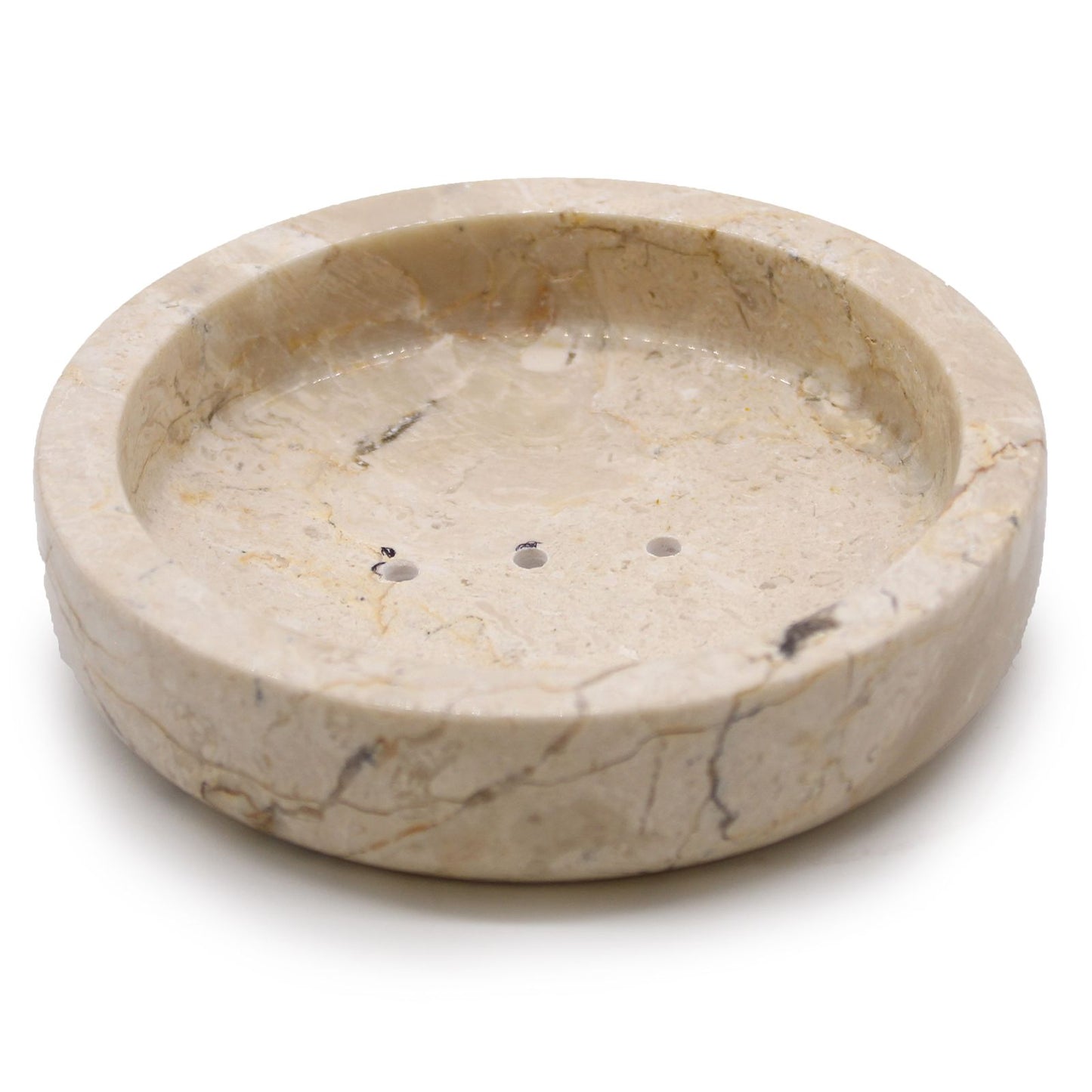 Round Honey Marble Flat Soap Dish from our luxury stone soap dishes collection