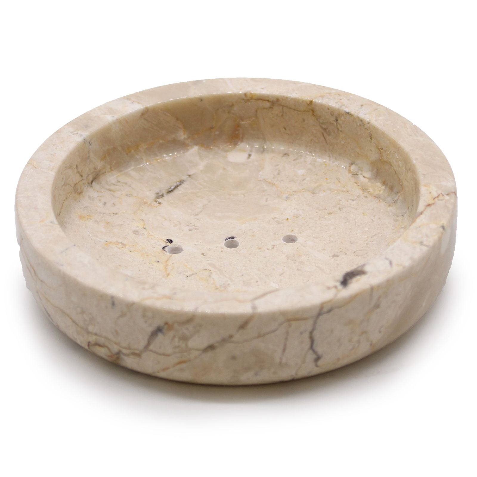 Round Honey Marble Flat Soap Dish from our luxury stone soap dishes collection