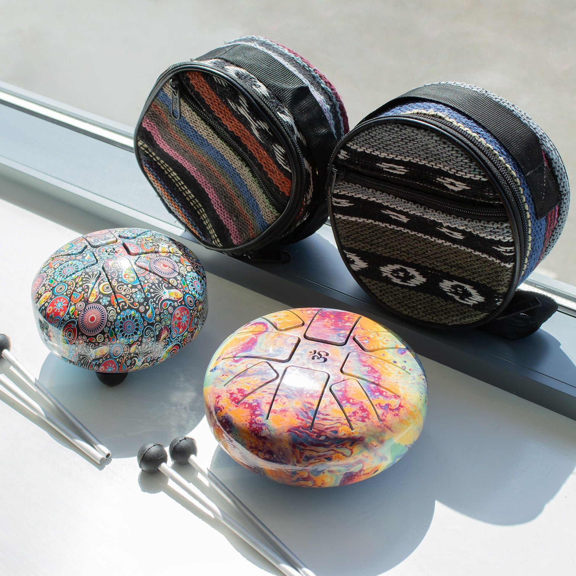 Photo 1 of Small Hapi Drum Multi Coloured- 13x9cm Meditation Drum featuring authentic premium craftsmanship.