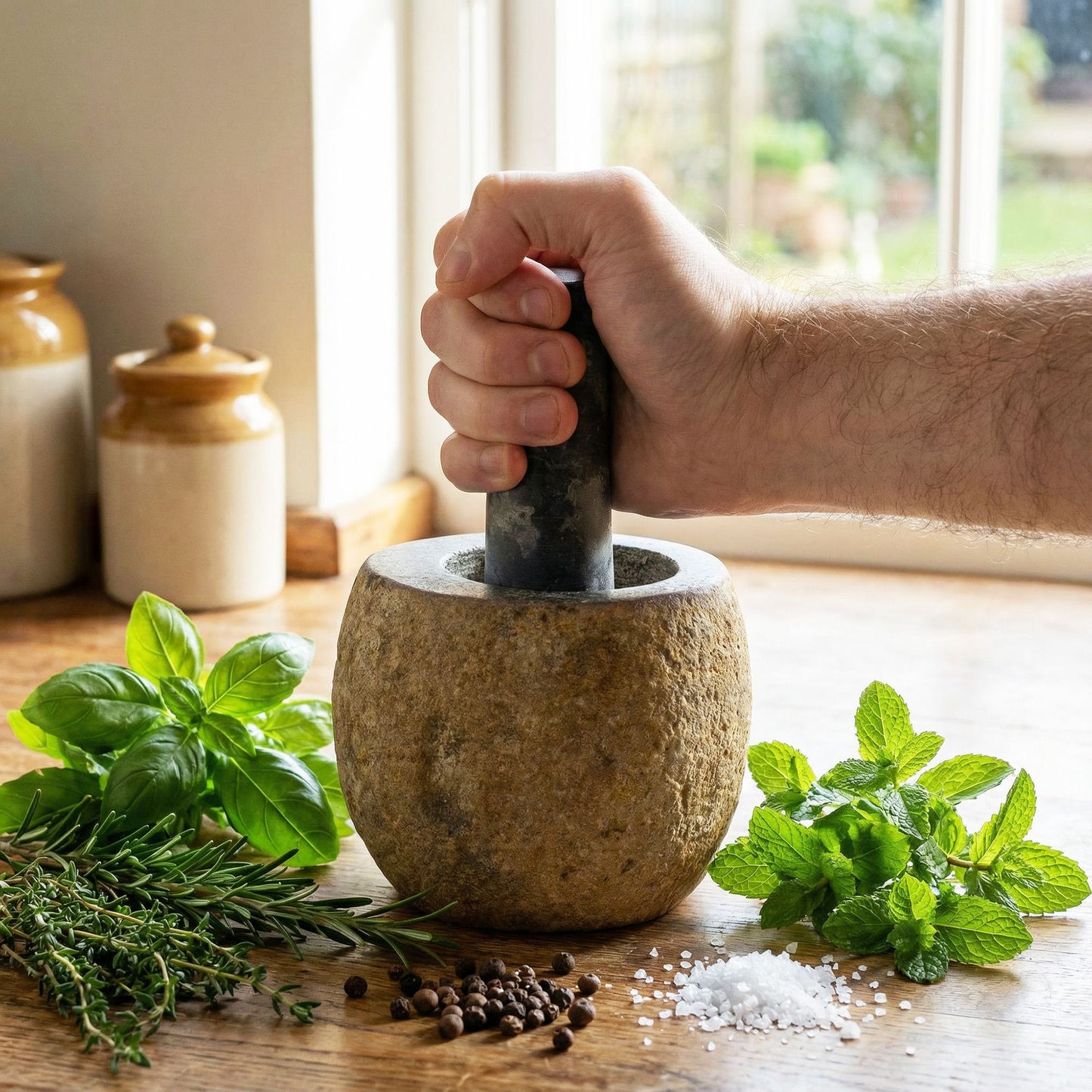 Natural Riverstone Decorative Pestle & Mortar- Small (aprox 9x7cm) from our luxury natural riverstone decorative pestle & mortars collection