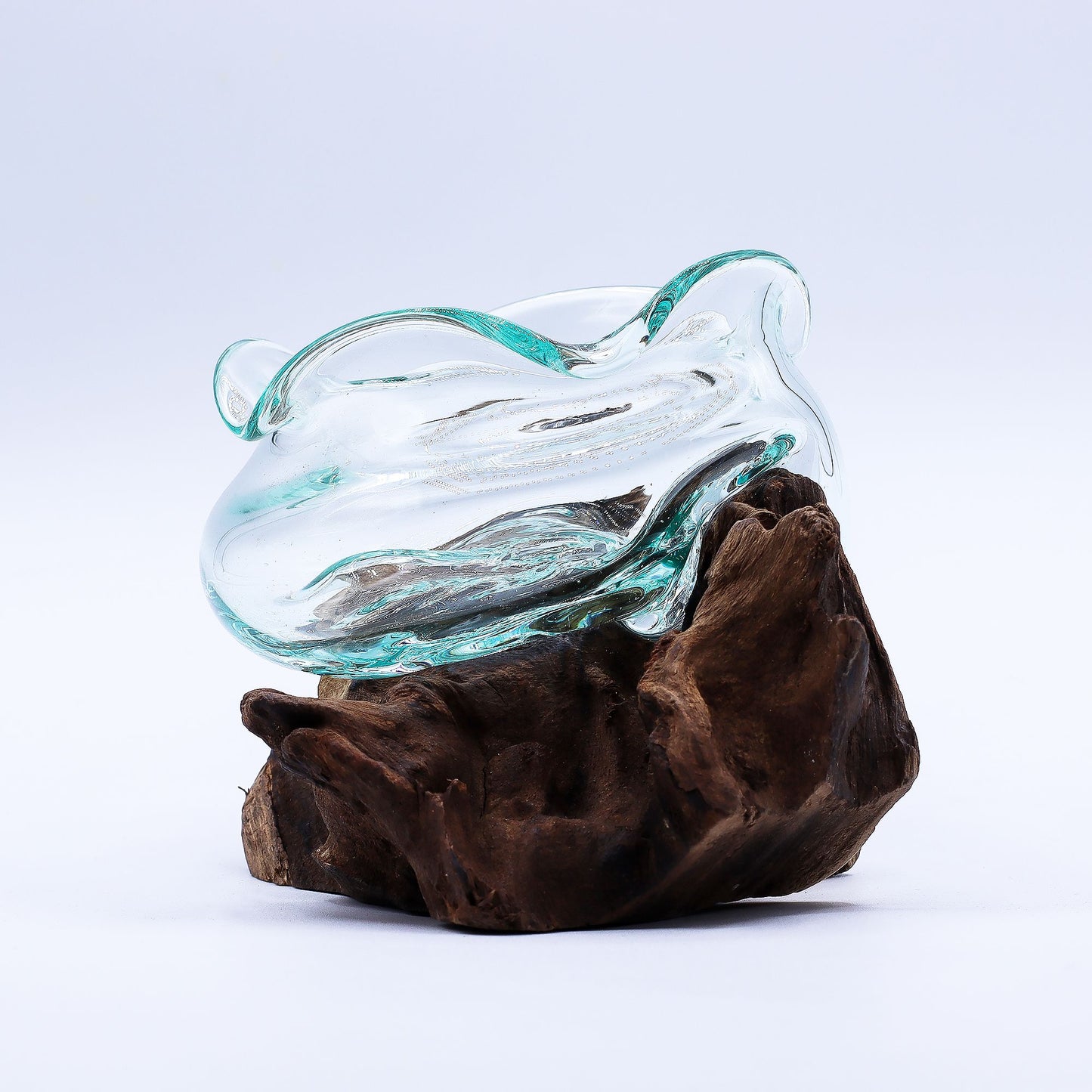 Photo 4 of Molten Glass Wavy Bowl On Wood 18cm Luxury Decor Premium Edi featuring authentic premium craftsmanship.