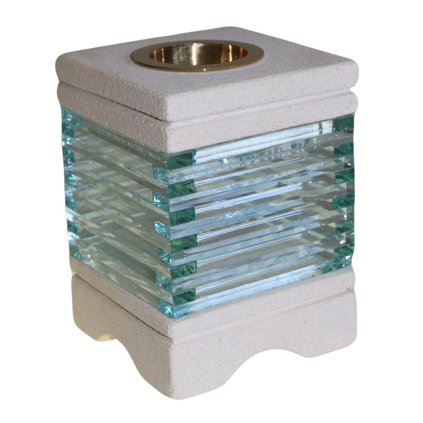 Stone Oil Burner - Square Glass Brick from our luxury sandstone oil burners collection