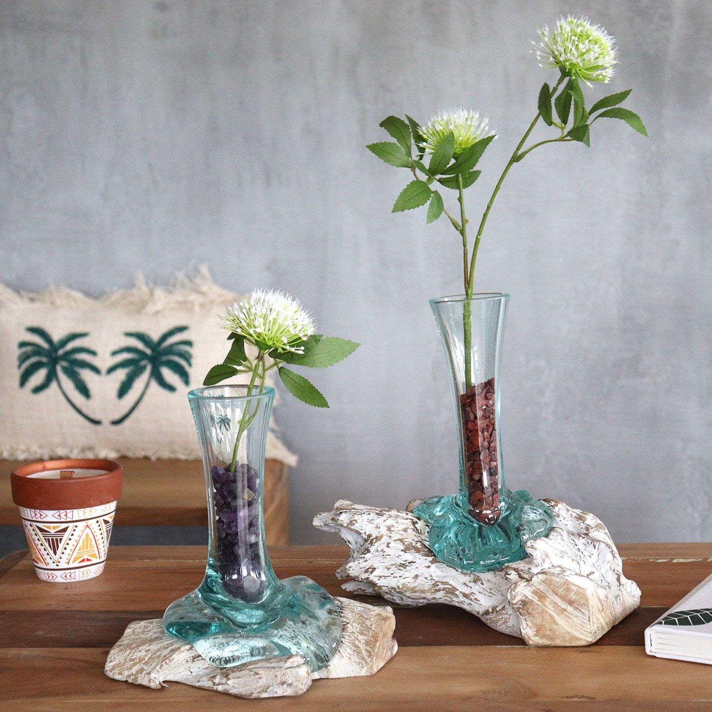 Photo 7 of Molten Glass On Whitewash Wood - Vase - Medium On Wood featuring authentic premium craftsmanship.