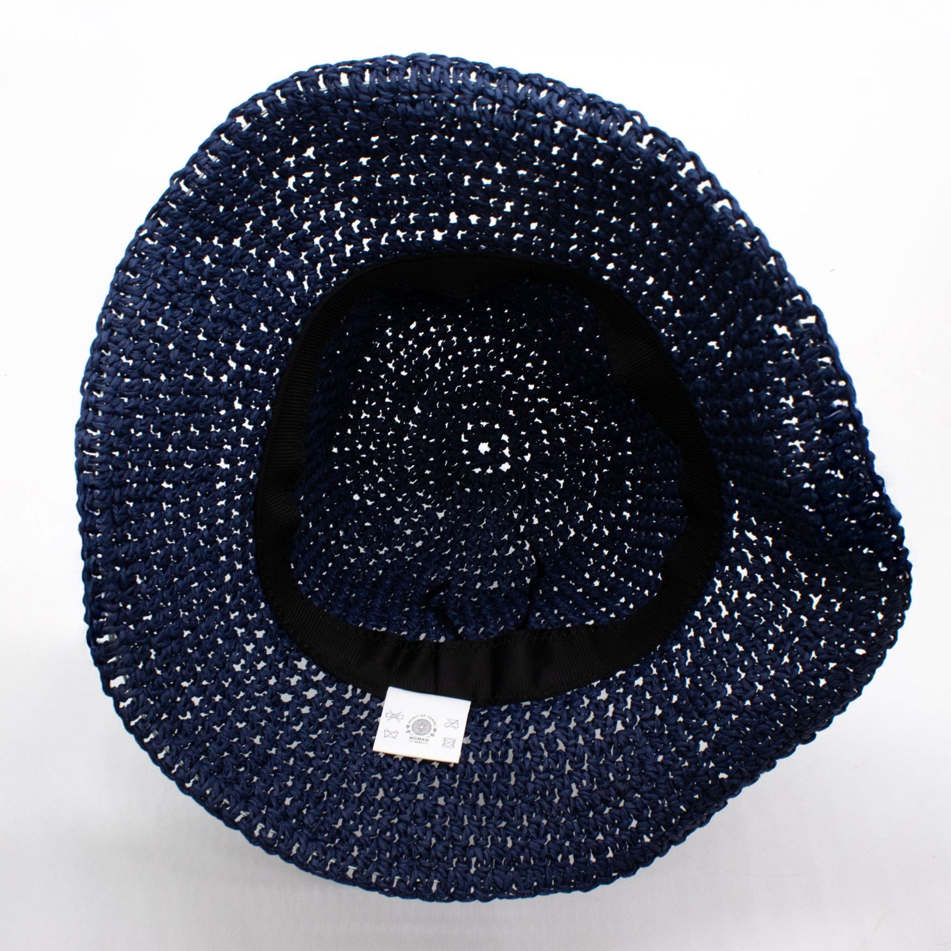 Photo 4 of Nomad Sari Floppy Straw Sun Hat - Navy Blue Sun Beach Hat featuring authentic premium craftsmanship.