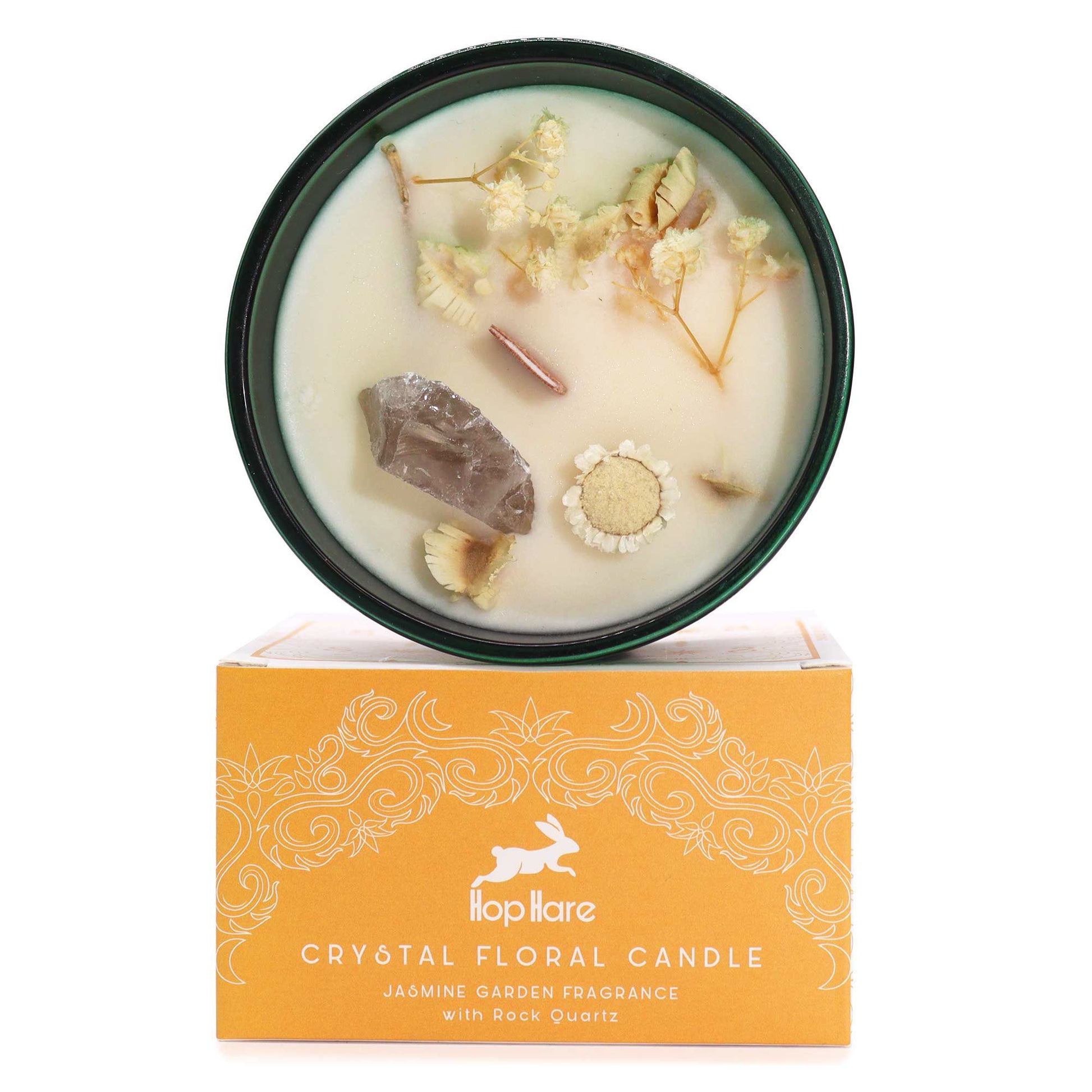 Hop Hare Crystal Magic Flower Candle - The Lion lifestyle product photo on neutral background