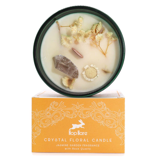 Hop Hare Crystal Magic Flower Candle - The Lion lifestyle product photo on neutral background