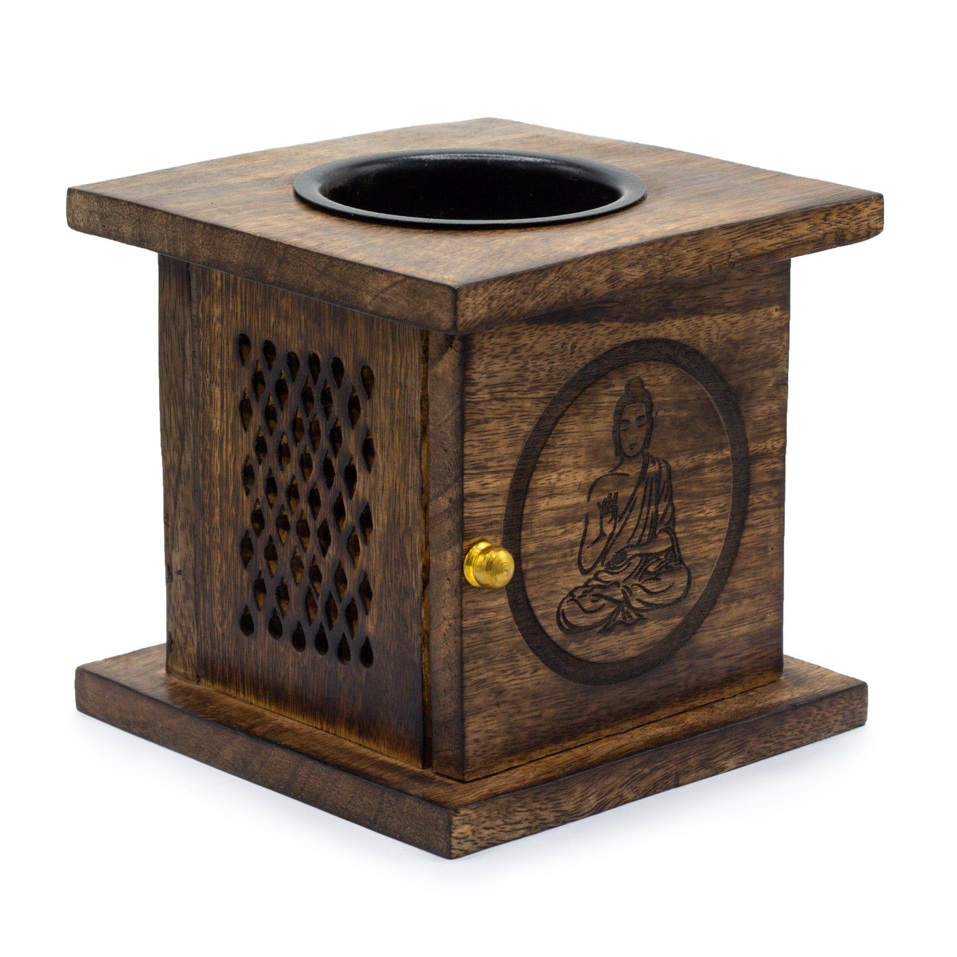 Large Mango Box Burner - Buddha from our luxury mango wood oil burners collection