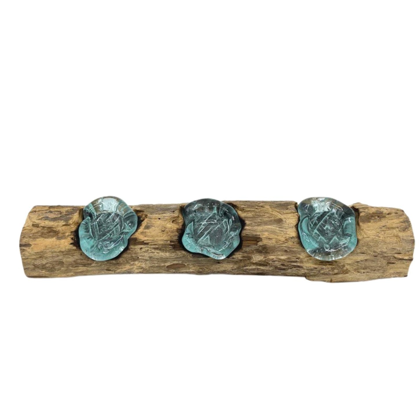 Photo 5 of Molten Glass Flat Triple Candle Holder On Wood Luxury Decor featuring authentic premium craftsmanship.