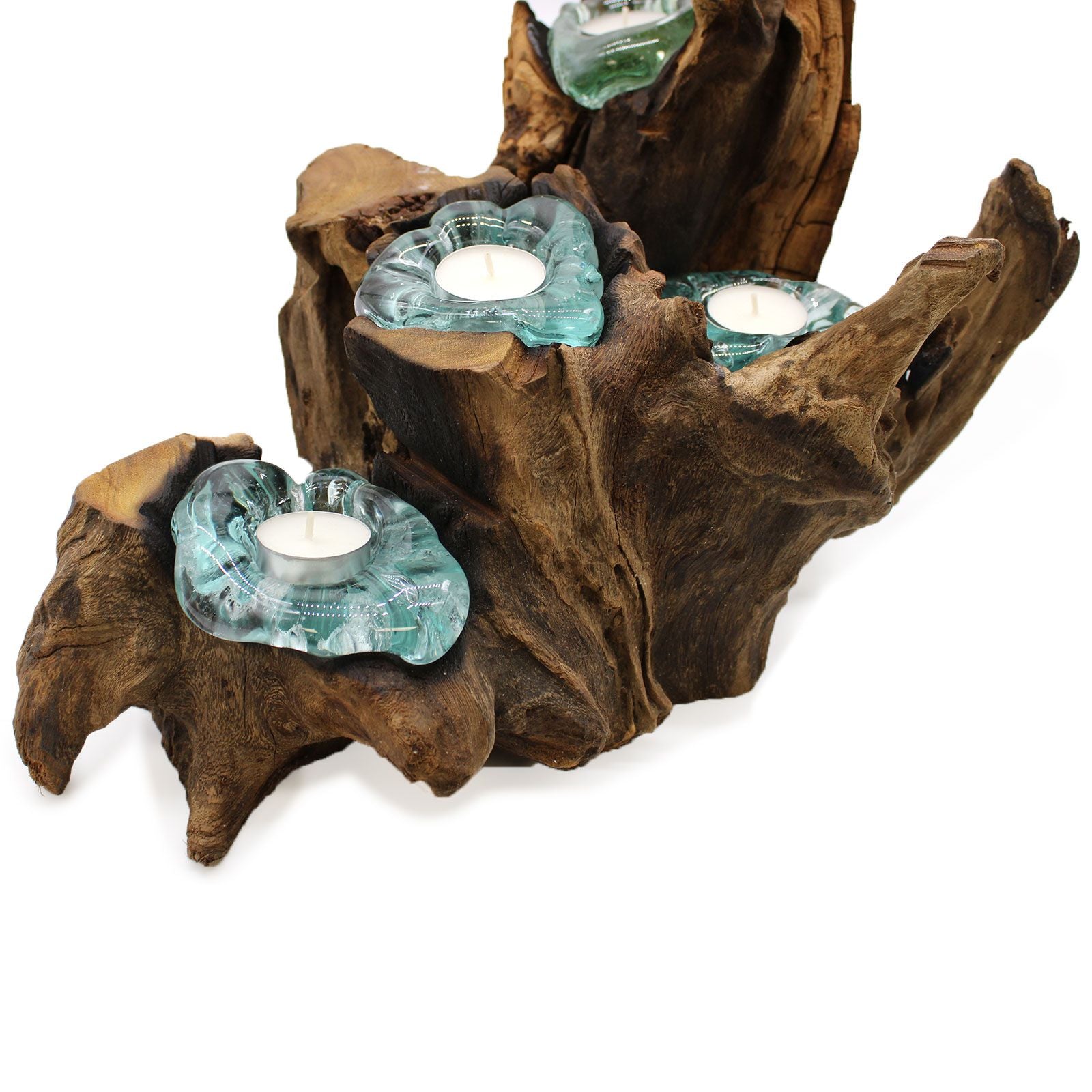 Photo 7 of Molten Glass Five Candle Holder On Wood Luxury Decor featuring authentic premium craftsmanship.