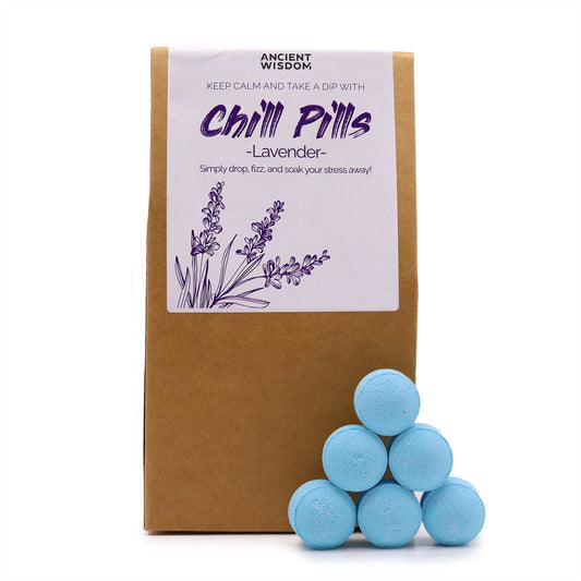 Chill Pills Gift Pack 350g - Lavender lifestyle product photo on neutral background