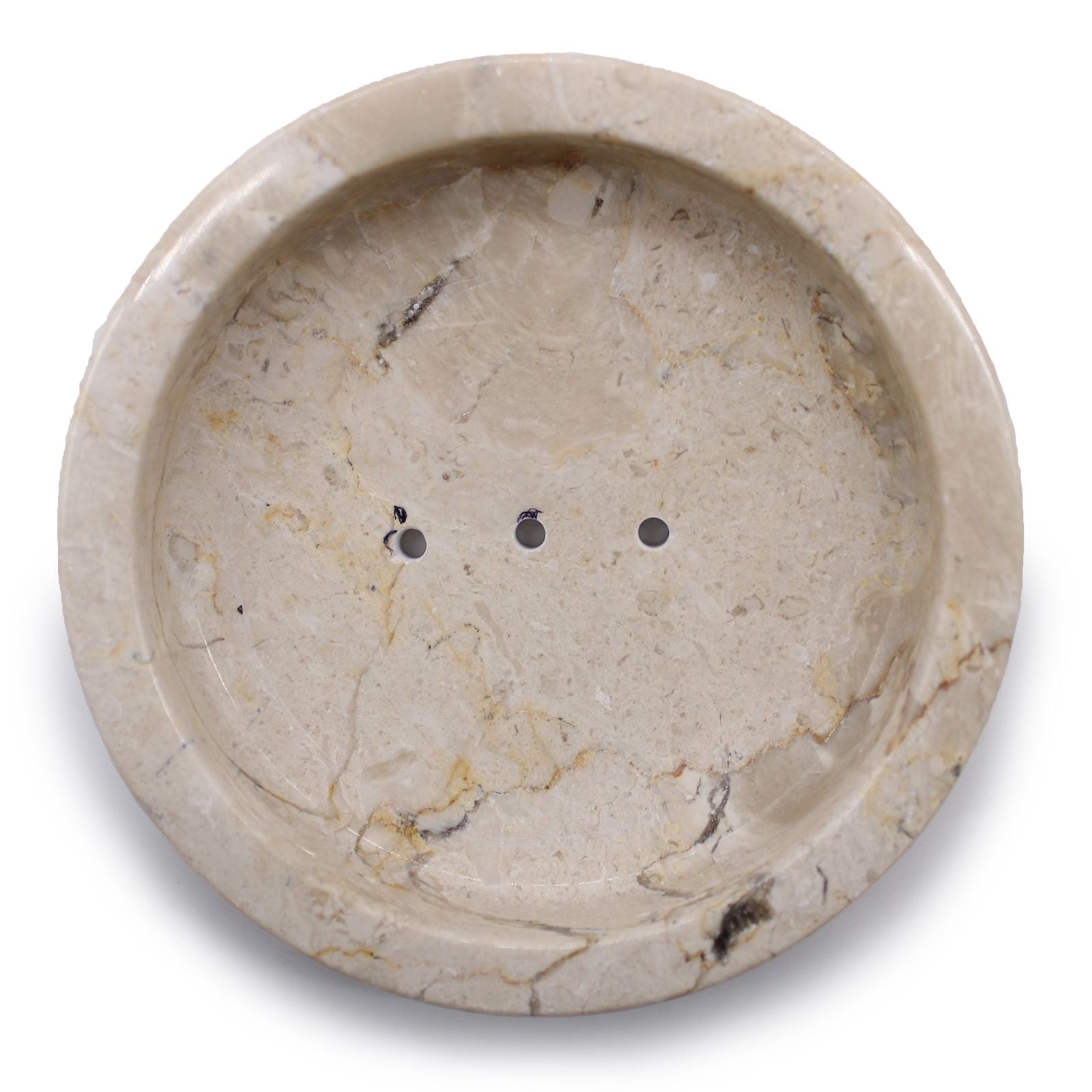 Round Honey Marble Flat Soap Dish from our luxury stone soap dishes collection