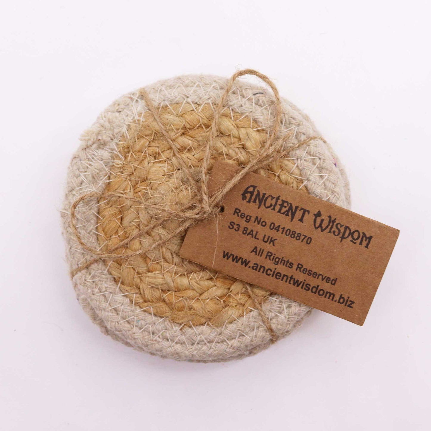 Natural Coaster - Jute & Cotton 10cm  (set of 4) - Ivory Boarder from our luxury indian placemats collection