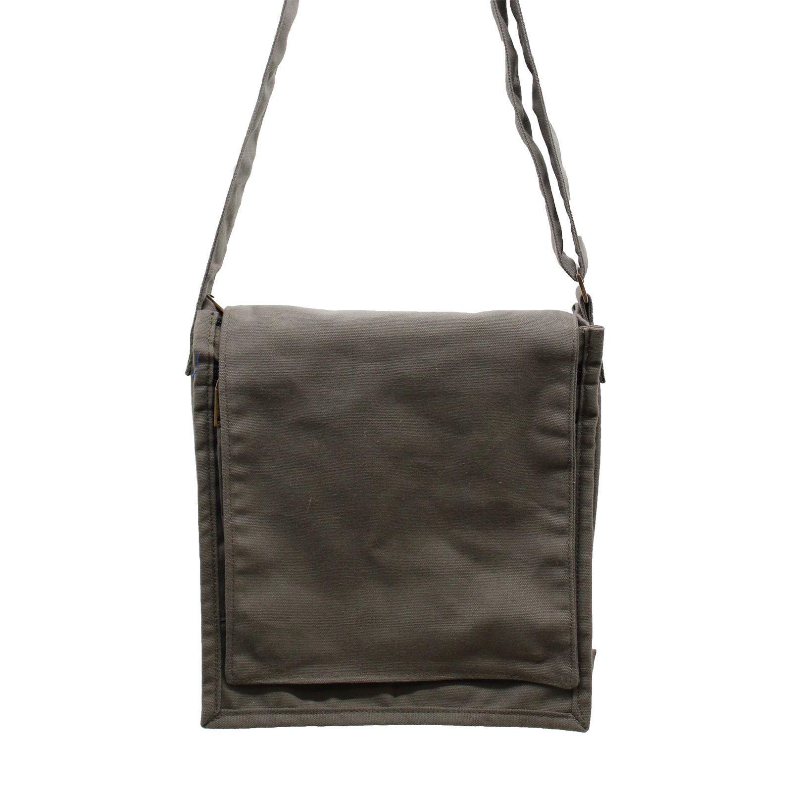 Cotton Canvas Messenger Bag - Graphite lifestyle product photo on neutral background