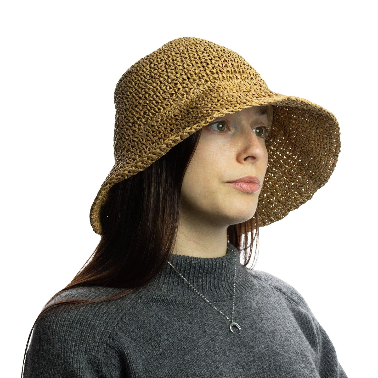 Photo 2 of Nomad Sari Floppy Straw Sun Hat - Natural Coffee Sun Beac... featuring authentic premium craftsmanship.