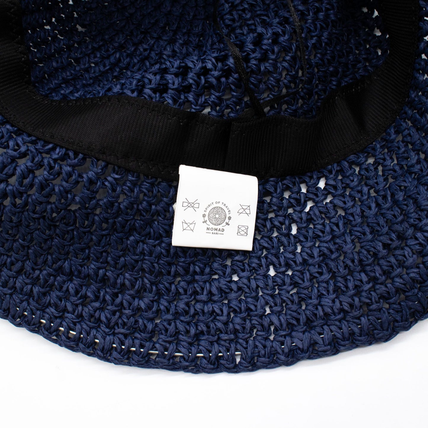 Photo 6 of Nomad Sari Floppy Straw Sun Hat - Navy Blue Sun Beach Hat featuring authentic premium craftsmanship.