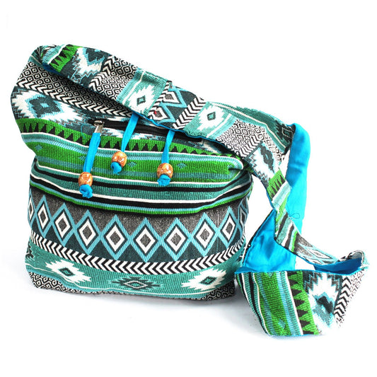 Jacquard Bag - Teal Student Bag lifestyle product photo on neutral background