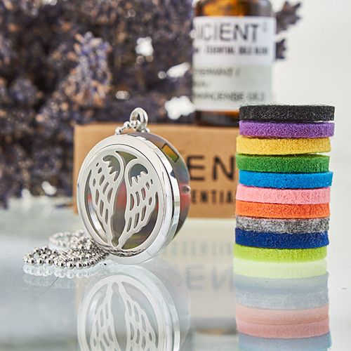 Aromatherapy Diffuser Necklace - Angel Wings 30mm from our luxury aromatherapy diffuser necklaces collection