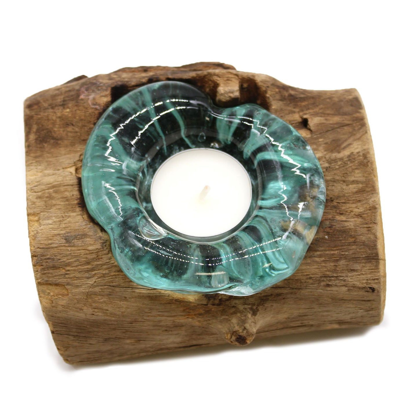 Photo 7 of Molten Glass Candle Single Holder On Wood Luxury Decor featuring authentic premium craftsmanship.