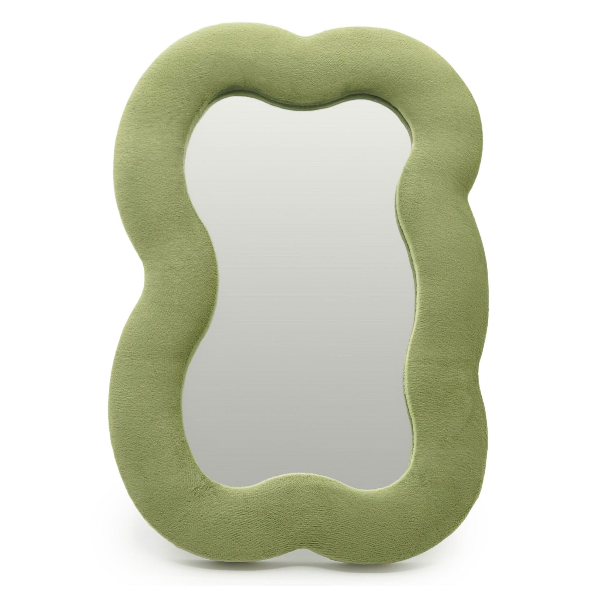 Photo 2 of Soft Squiggly Mirror - Large Cloud - Moss Green Wall Mirror featuring authentic premium craftsmanship.