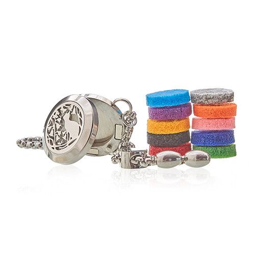 Aromatherapy Jewellery Chain Bracelet - Cat & Flowers - 20mm from our luxury aromatherapy diffuser necklaces collection