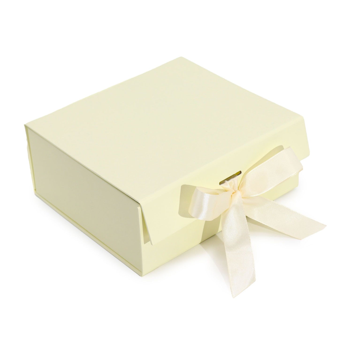 Flat Pack Gift Box - Medium Square (20x18.2x8cm) - Ivory lifestyle product photo on neutral background