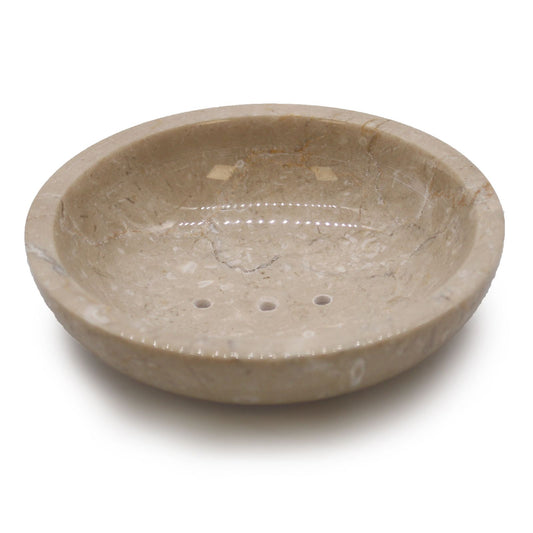 Round Honey Marble Rounded Soap Dish from our luxury stone soap dishes collection