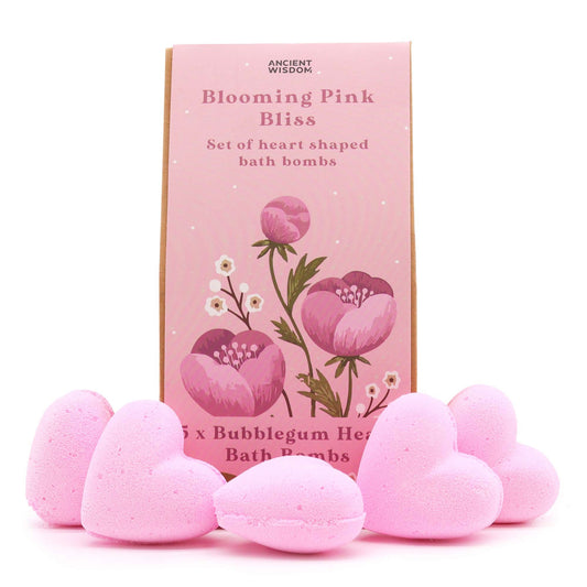 Blooming Pink Bliss Bath Heart Gift Set lifestyle product photo on neutral background