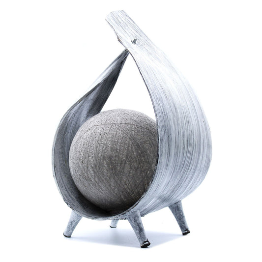 Natural Coconut Lamp - Greywash Wrapover lifestyle product photo on neutral background
