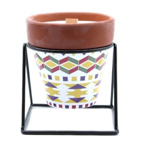 Detailed close up view highlighting the high quality craftsmanship and individual features of the agnes cat herb garden candles geranium534