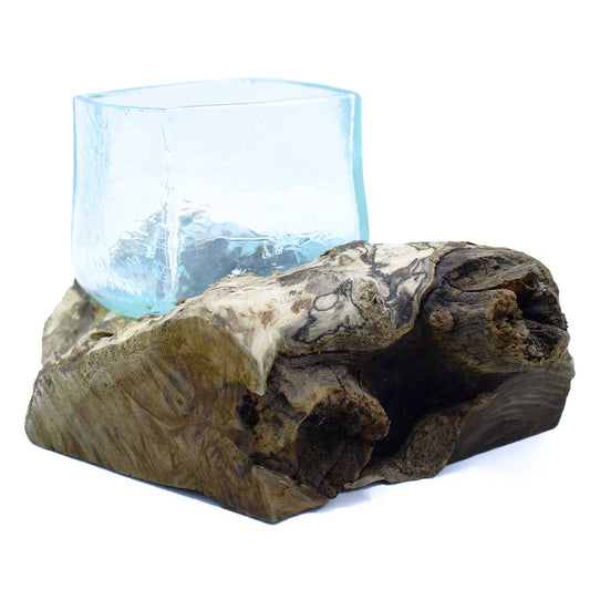 Photo 1 of Molten Crackled Glass Tank On Wood Luxury Decor Premium Edit featuring authentic premium craftsmanship.