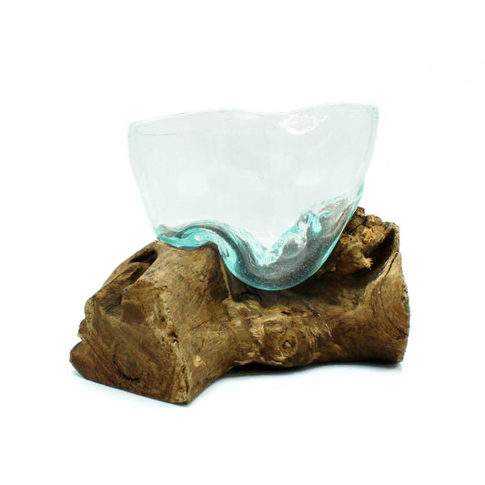Photo 1 of Molten Glass Arfully Misshapen Bowl On Wood Luxury Decor featuring authentic premium craftsmanship.