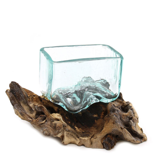 Photo 1 of Molten Glass Tank On Wood With Stand - Small Bowl Luxury ... featuring authentic premium craftsmanship.