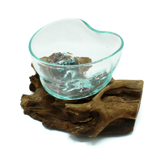 Photo 2 of Molten Glass Arfully Misshapen Bowl On Wood Luxury Decor featuring authentic premium craftsmanship.
