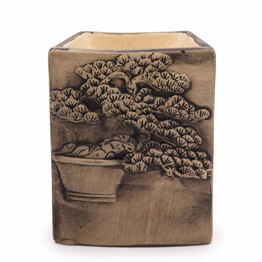 Hand Painted Bonsai Burner - Slate lifestyle product photo on neutral background